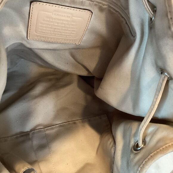 Coach Signature Stripe Jacquard Drawstring Large Tote Bag - Picture 14 of 16